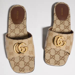 👜 Gucci | Sandalia tipo chancla con Doble G para mujer