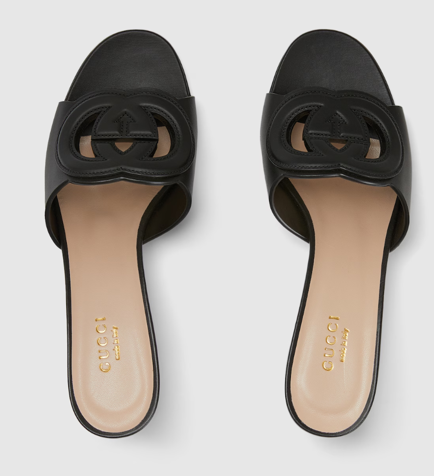 👜 Gucci | Sandalia tipo chancla GG entrelazada de mujer - Imagen 5