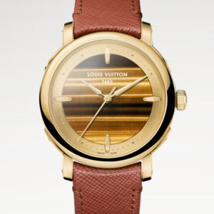 👜 LOUIS VUITTON | Reloj automático Louis Vuitton Escale de 40 mm en oro amarillo y ojo de tigre