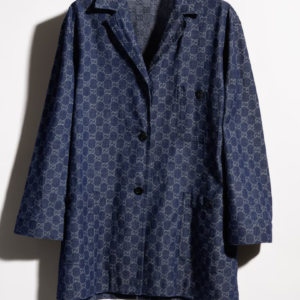 👜 Gucci | Chaqueta de denim de algodón de jacquard con GG
