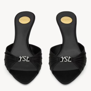 👜 YSL |  Mules Jerry de satén y bisutería