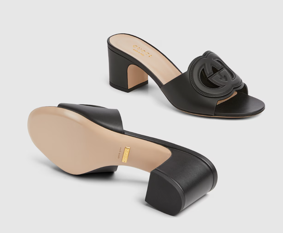 👜 Gucci | Sandalia tipo chancla GG entrelazada de mujer - Imagen 4