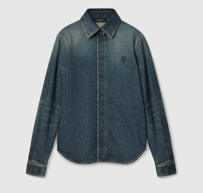 👜 Gucci | Camina de denim de algodón con bordado