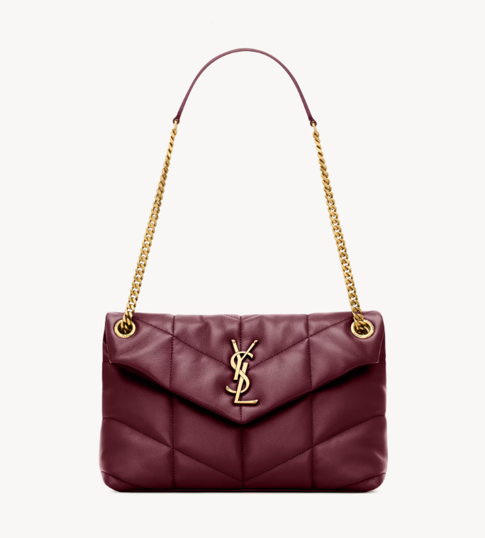 👜 YSL | Puffer pequeño de piel de cordero