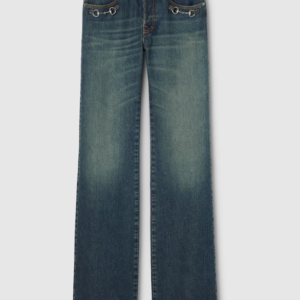 👜 Gucci | Pantalón de denim de algodón con Horsebit