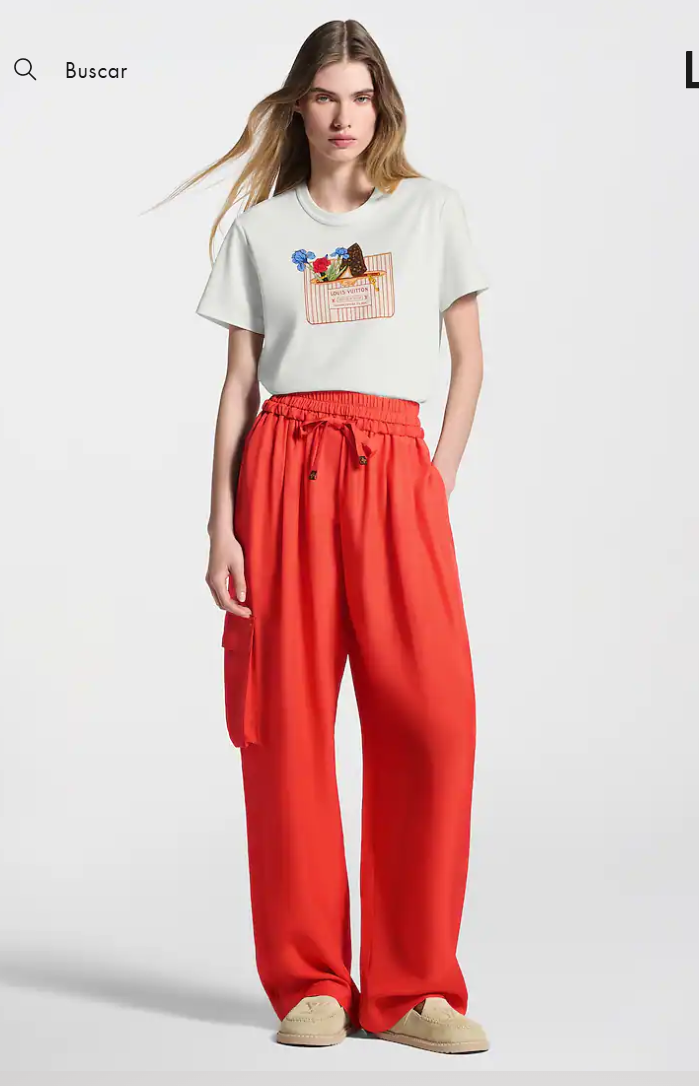 👜 LOUIS VUITTON | Pantalón fluido con bolsillo tipo cargo