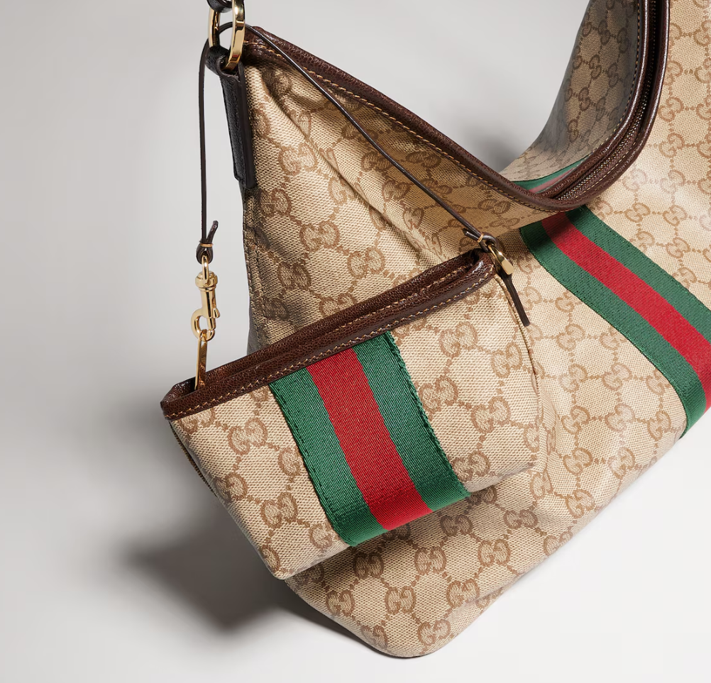 👜 Gucci | Bolso de hombro grande con tribanda Web - Imagen 3
