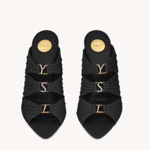 👜 YSL | Mules Emilie de crepé de satén