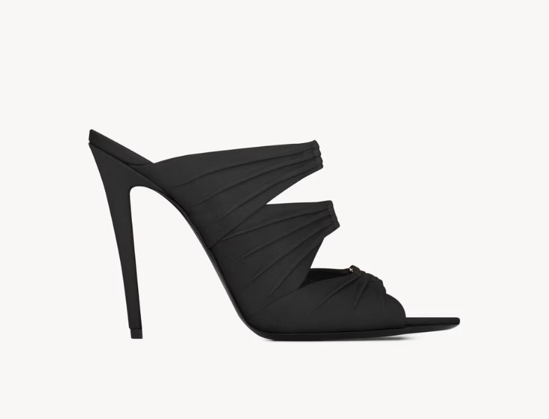 👜 YSL | Mules Emilie de crepé de satén - Imagen 3