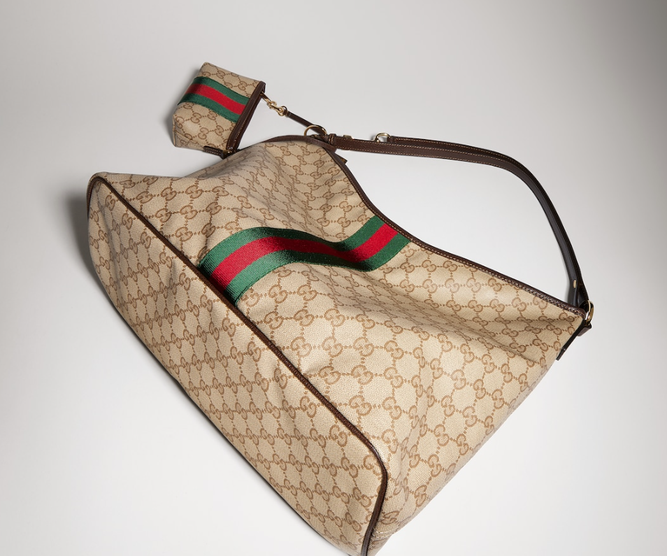 👜 Gucci | Bolso de hombro grande con tribanda Web - Imagen 7