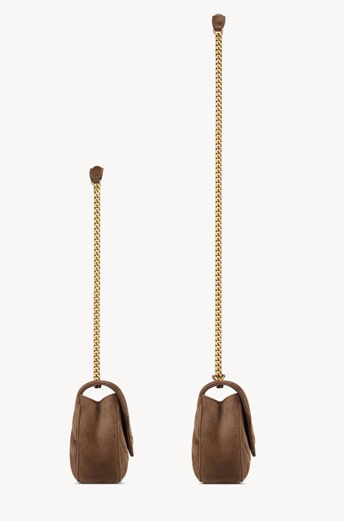 👜 YSL | Bolso Loulou pequeño de ante "Matelassé" - Imagen 6